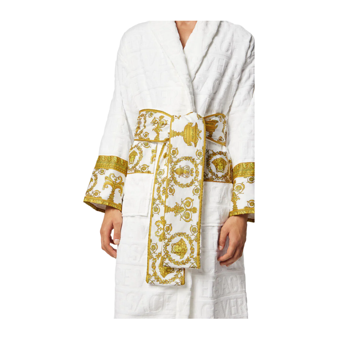 BAROQUE BATHROBE WHITE/GOLD