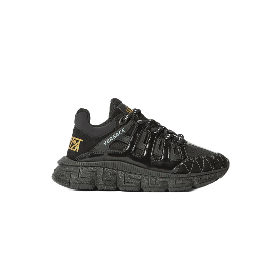 KIDS VERSACE TRIGRECA TODDLERS TRAINERS BLACK/GOLD