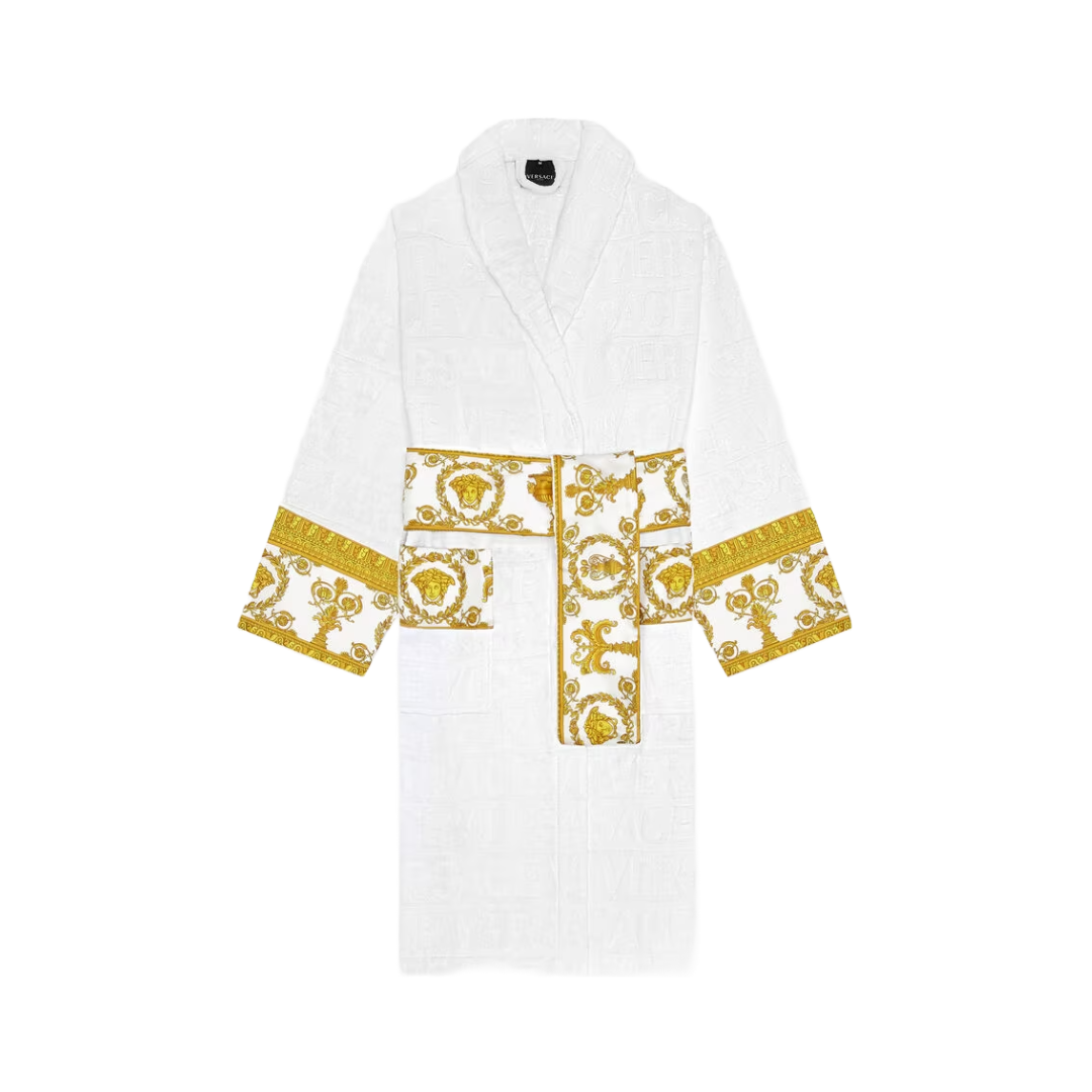 BAROQUE BATHROBE WHITE/GOLD