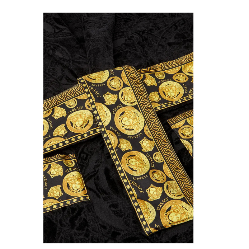 Versace Baroque & Robe Medusa Bathrobe - Black Gold XL