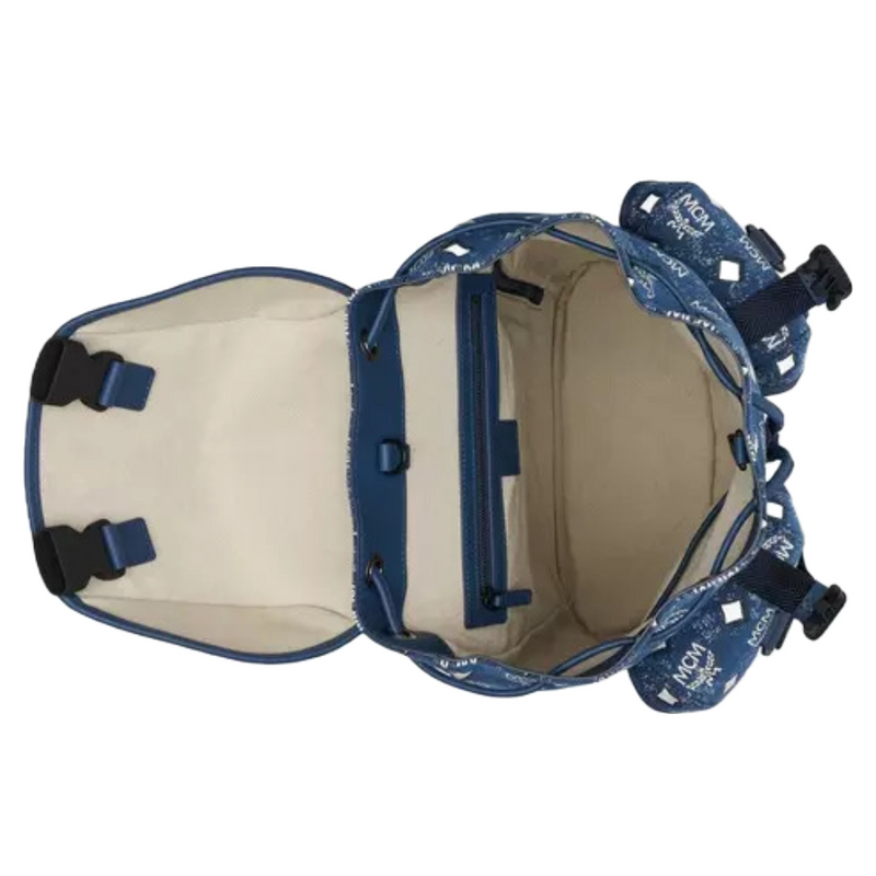 Mcm Men s Brandenburg Visetos Logo Denim Backpack Denim