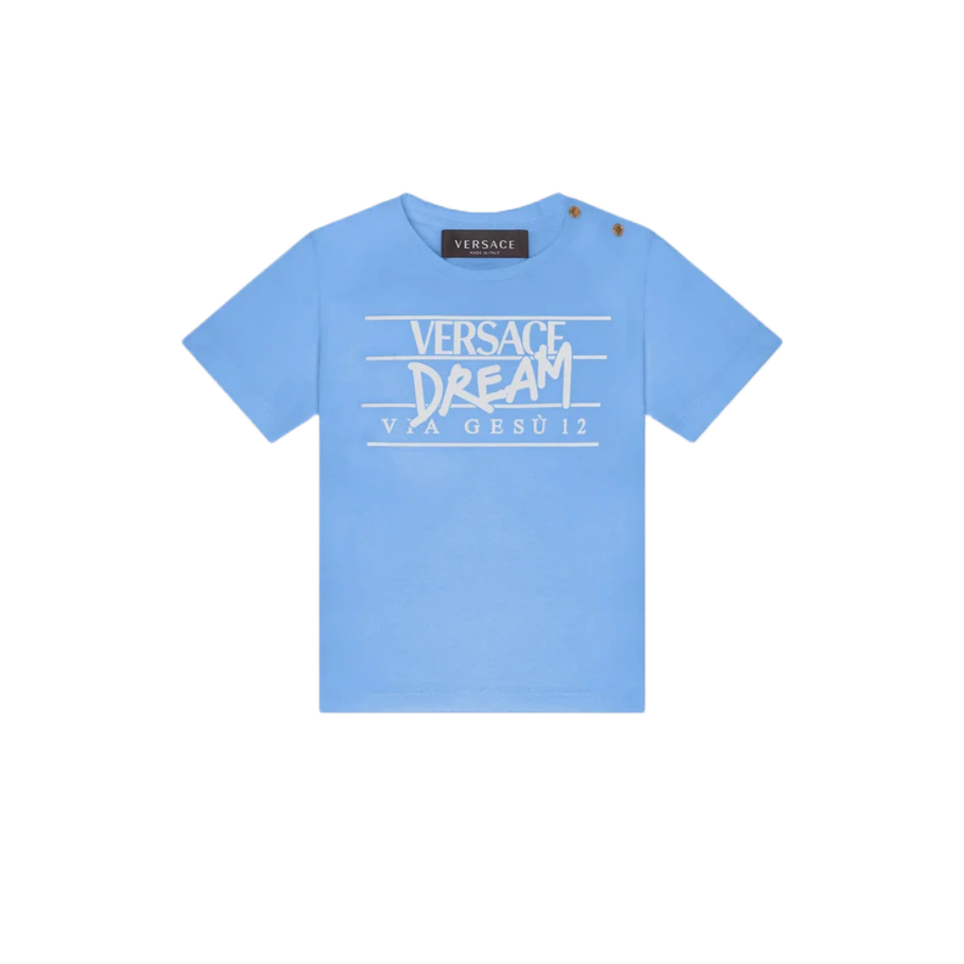 KIDS VERSACE DREAM LOGO T-SHIRT BLUE