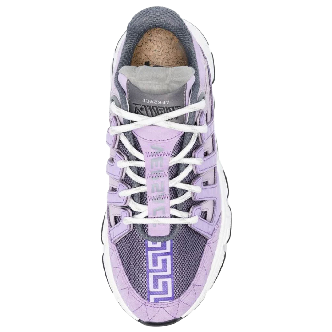 VERSACE WOMENS TRIGRECA SNEAKERS BABY VIOLET