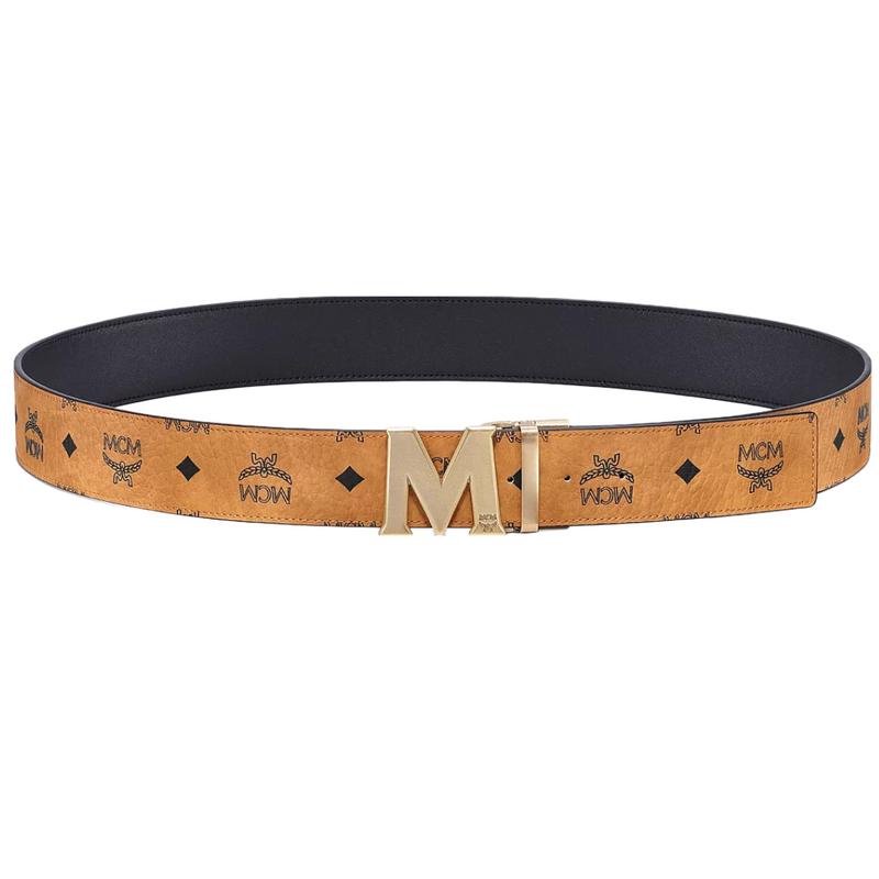 MCM Gold M Buckle Reversible Belt