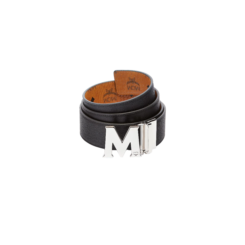 Mcm Reversible Signature Belt - Black