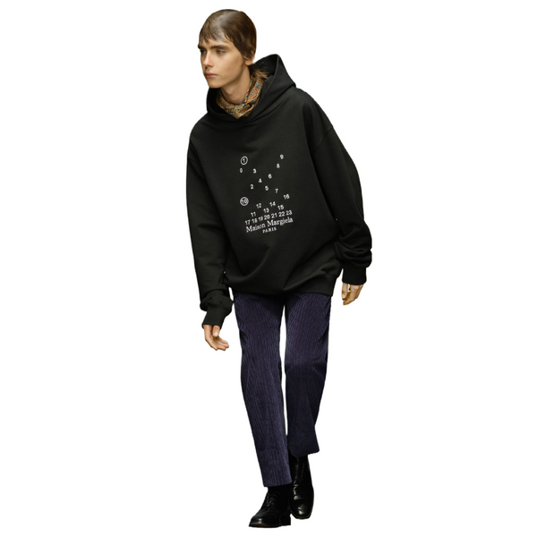 MAISON MARGIELA LOGO HOODED SWEATSHIRT BLACK