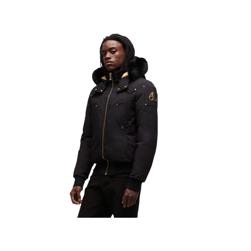 MOOSE KNUCKLES GOLD BALLISTIC BOMBER FUR  BLACK/BLACK