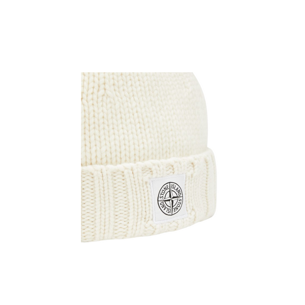 STONE ISLAND N17D6 WHITE BEANIE