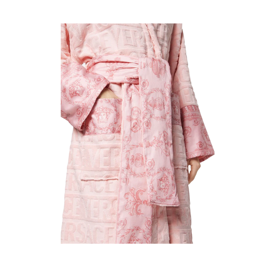 BAROQUE BATHROBE PINK/PINK