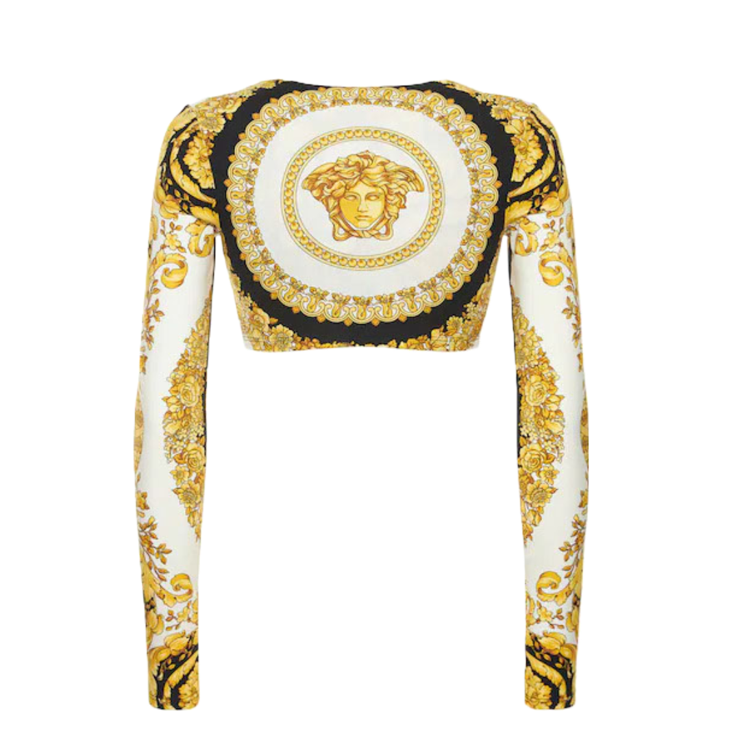 VERSACE WOMENS BAROCCO PRINT LONG SLEEVE TANK TOP