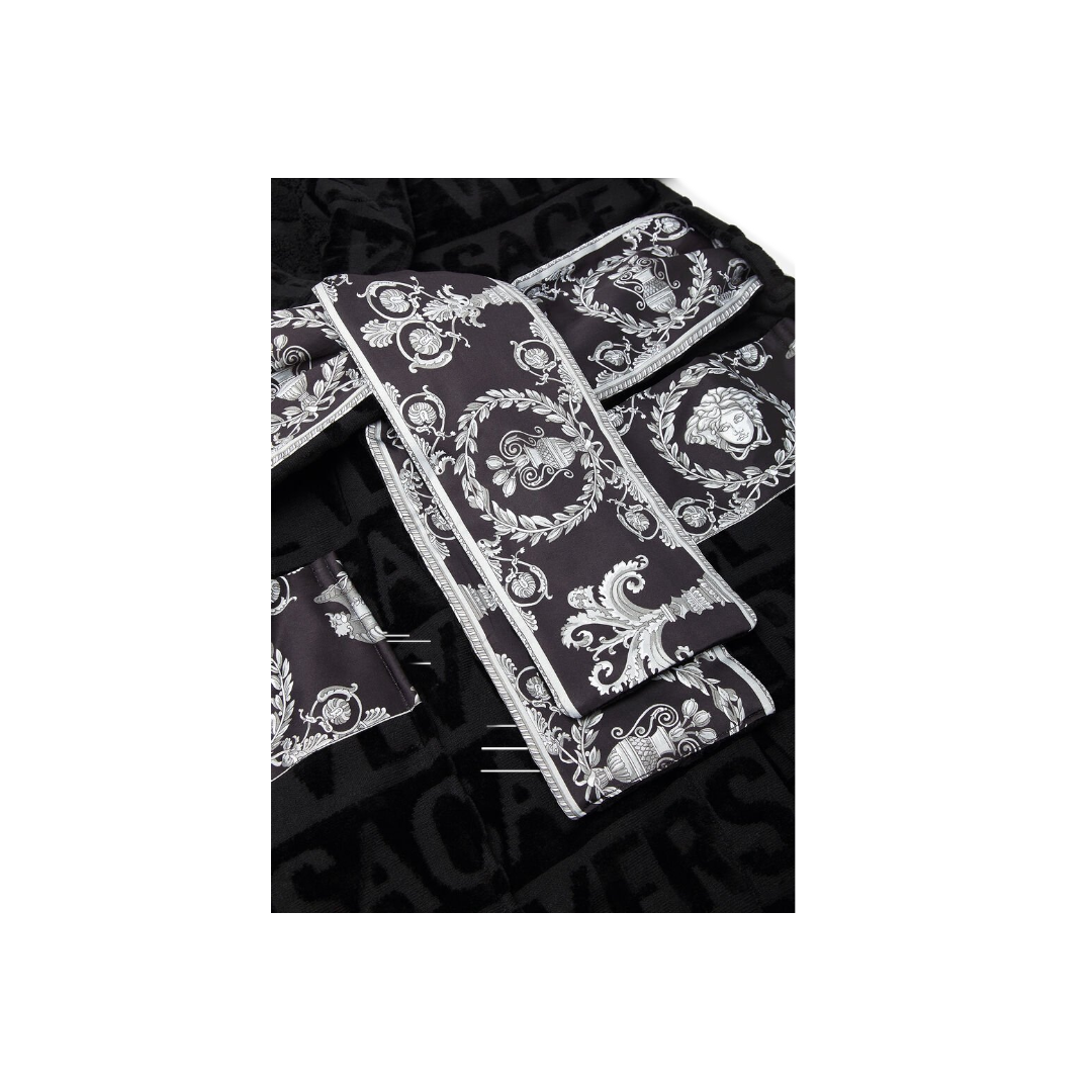 BAROQUE BATHROBE BLACK/SILVER