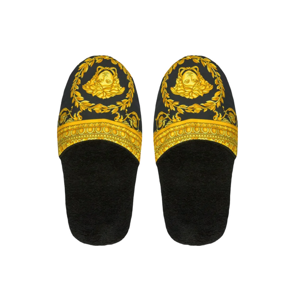 VERSACE I ♡ BAROQUE SLIPPERS BLACK/GOLD