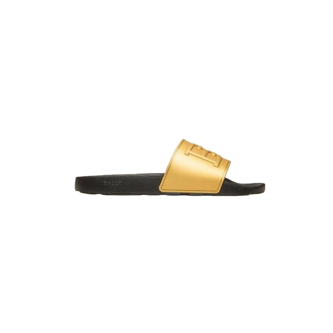 BALLY SCOTTY MENS RUBBER SANDALS IN GOLD