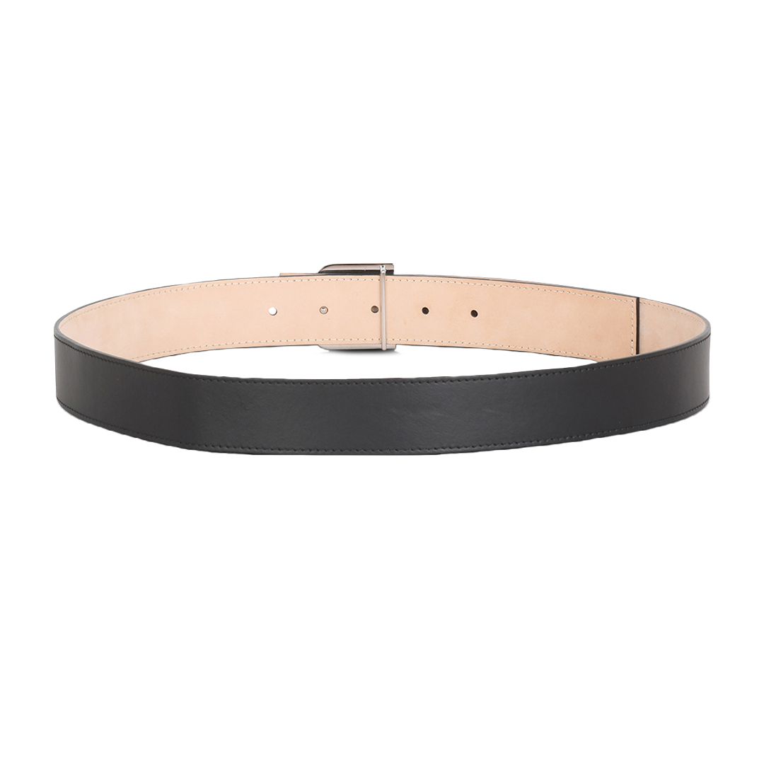 BALMAIN SMOOTH LEATHER B BELT BLACK