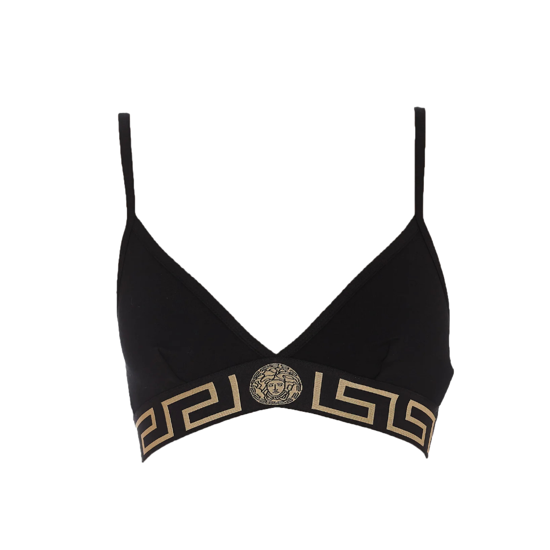 VERSACE GRECA BORDER BRALETTE BLACK