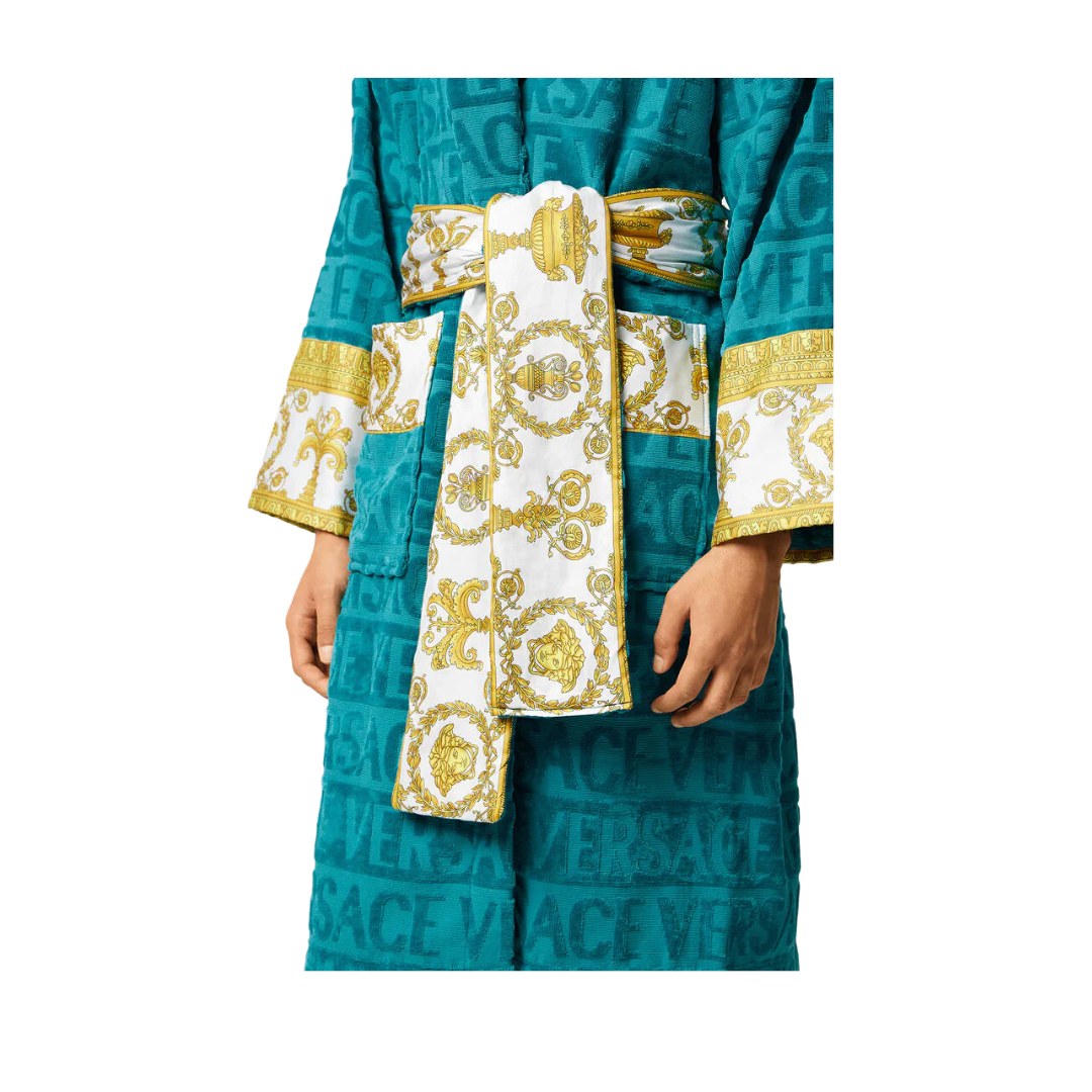 BAROQUE BATHROBE CAPRI BLUE