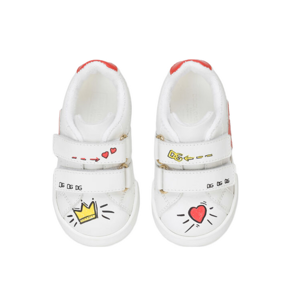 DOLCE AND GABBANA FIRST STEPS PORTOFINO LIGHT SNEAKERS WITH LOGO