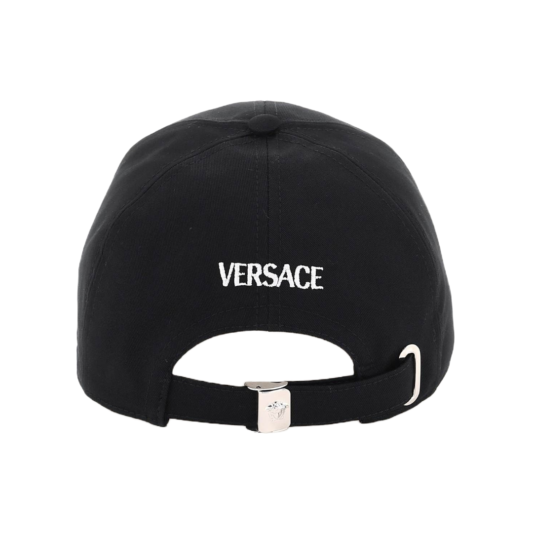 VERSACE EMBROIDERED BASEBALL CAP BLACK