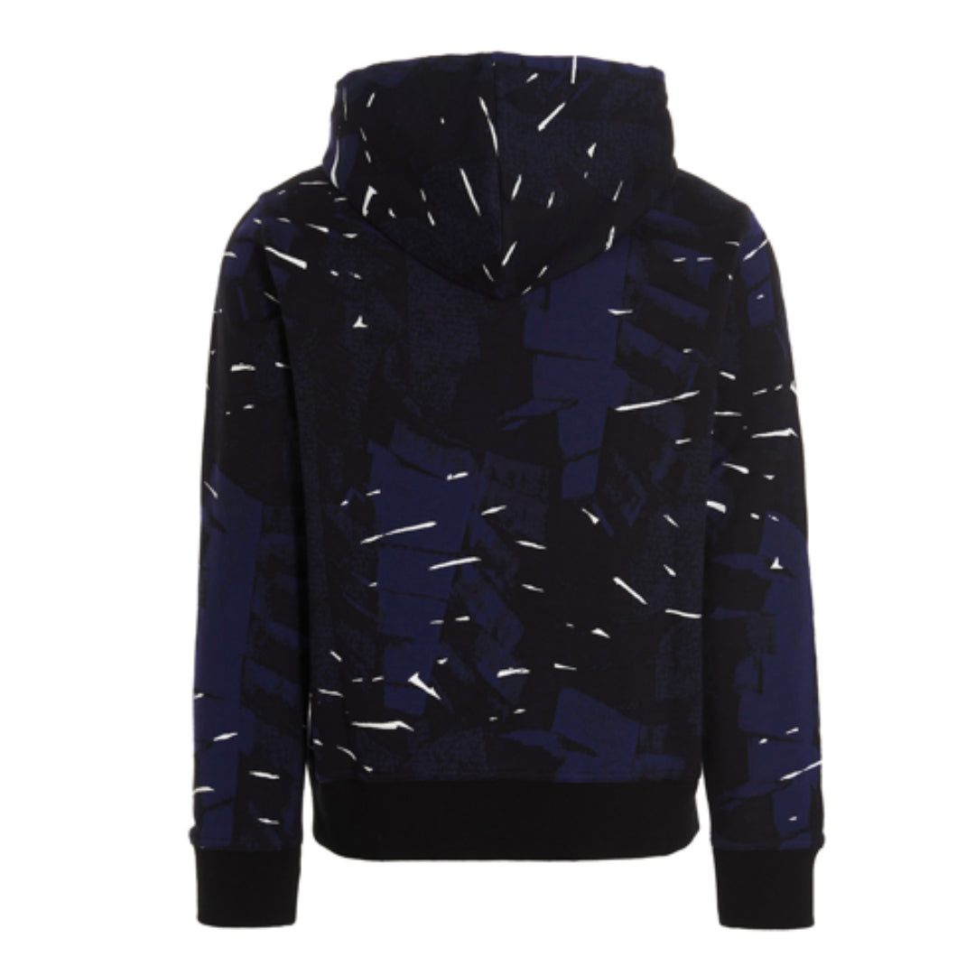 SALVATORE FERRAGAMO LOGO EMBROIDERED HOODIE BLUE