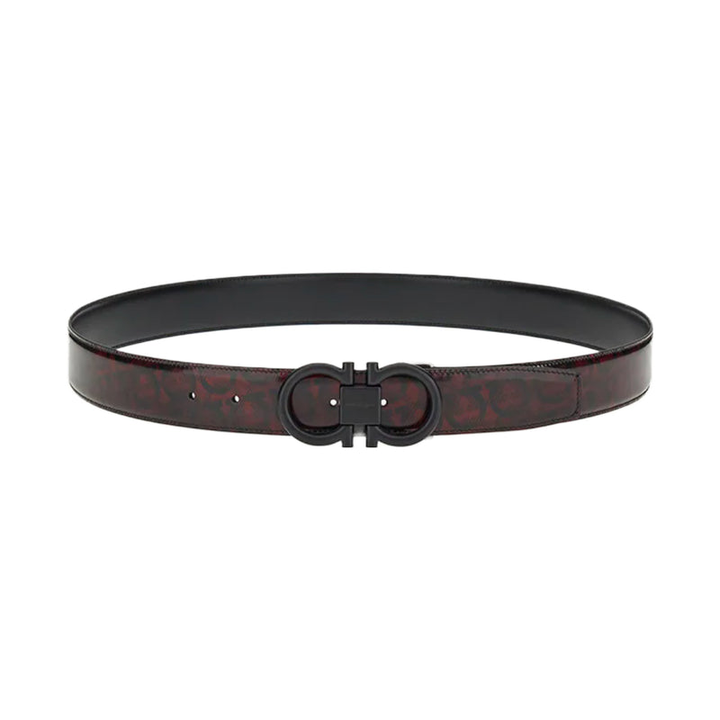 Ferragamo Men's Reversible and Adjustable Gancini Belt - Black - Belts