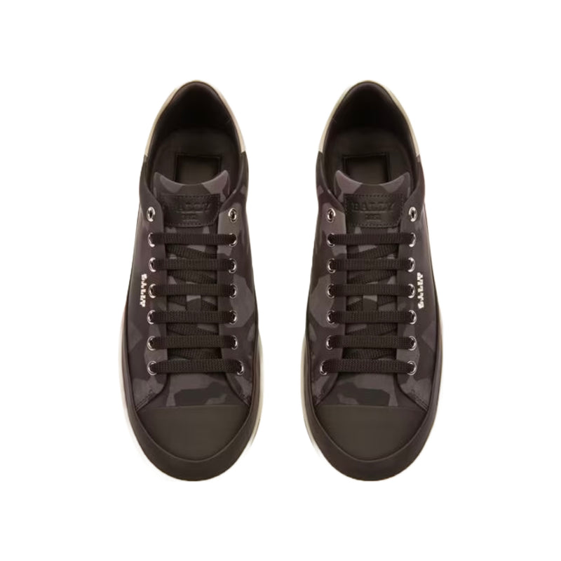 BALLY MAILY FABRIC AND LEATHER SNEAKER BLACK/GREY