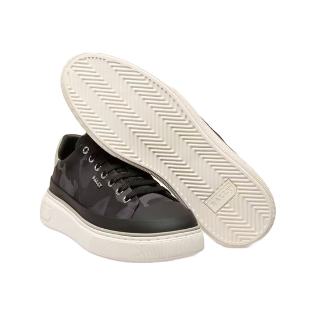 BALLY MAILY FABRIC AND LEATHER SNEAKER BLACK/GREY