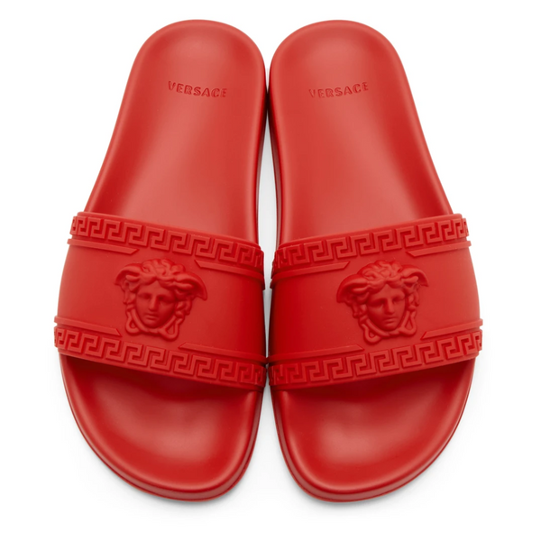 VERSACE PALAZZO POOL SLIDES RED-RED