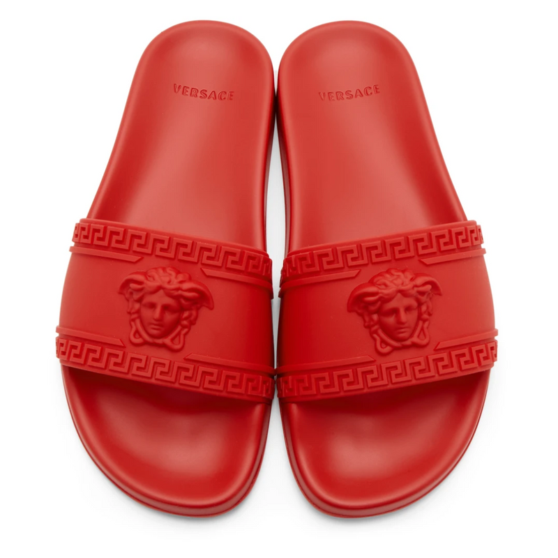 Versace slides best sale men red