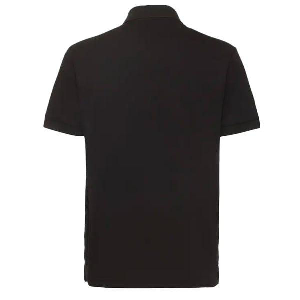 VERSACE JEANS COUTURE FLOCKED LOGO POLO BLACK