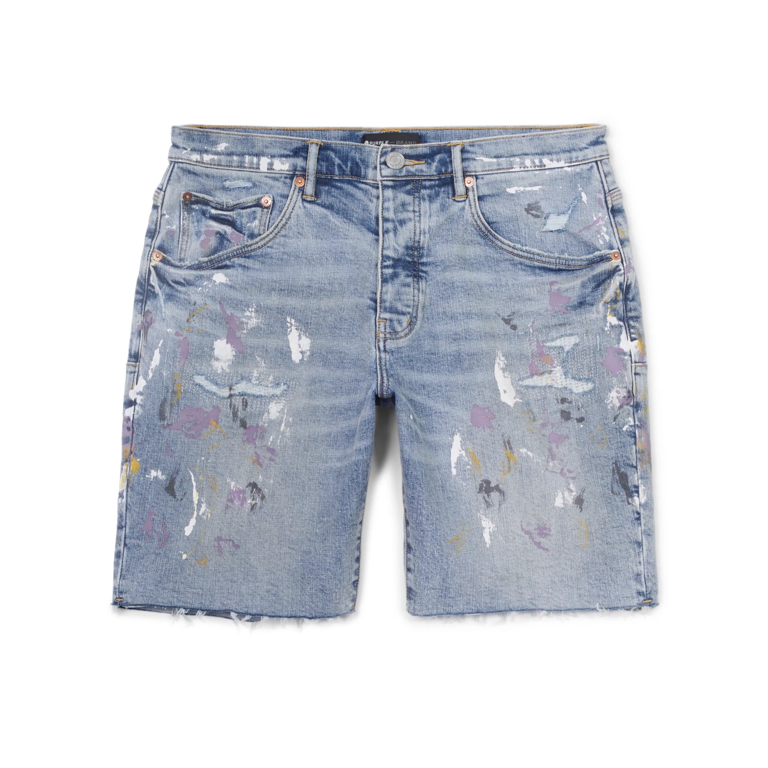 PURPLE BRAND P020 AGED VINTAGE INDIGO DESTROY SHORT