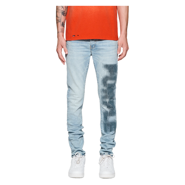 PURPLE BRAND HALFTONE WORDMARK JEANS LIGHT BLUE