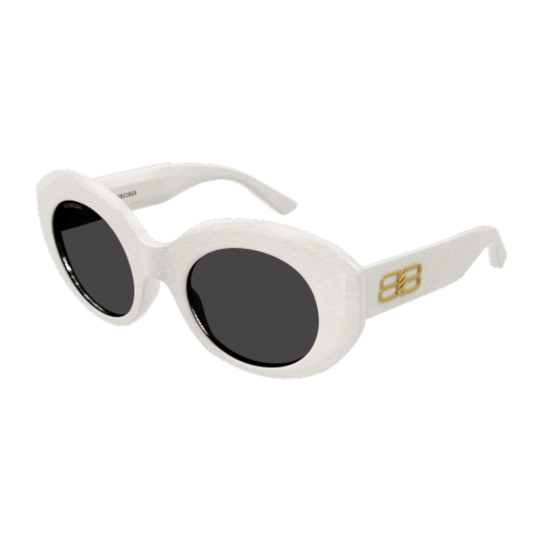 BALENCIAGA ROUND SUNGLASSES WHITE/GOLD BB0235S-004