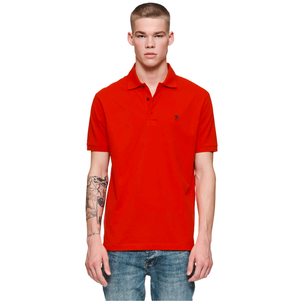 PURPLE BRAND PIQUE KNIT POLO SHIRT RED