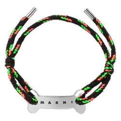 MARNI METALLO BRACCIALI CORD BRACELET BLACK/ORANGE/GREEN