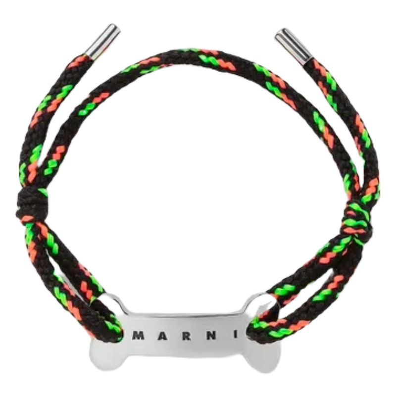 MARNI METALLO BRACCIALI CORD BRACELET BLACK/ORANGE/GREEN