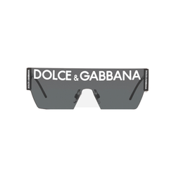 DOLCE & GABBANA LOGO SUNGLASSES BLACK/WHITE