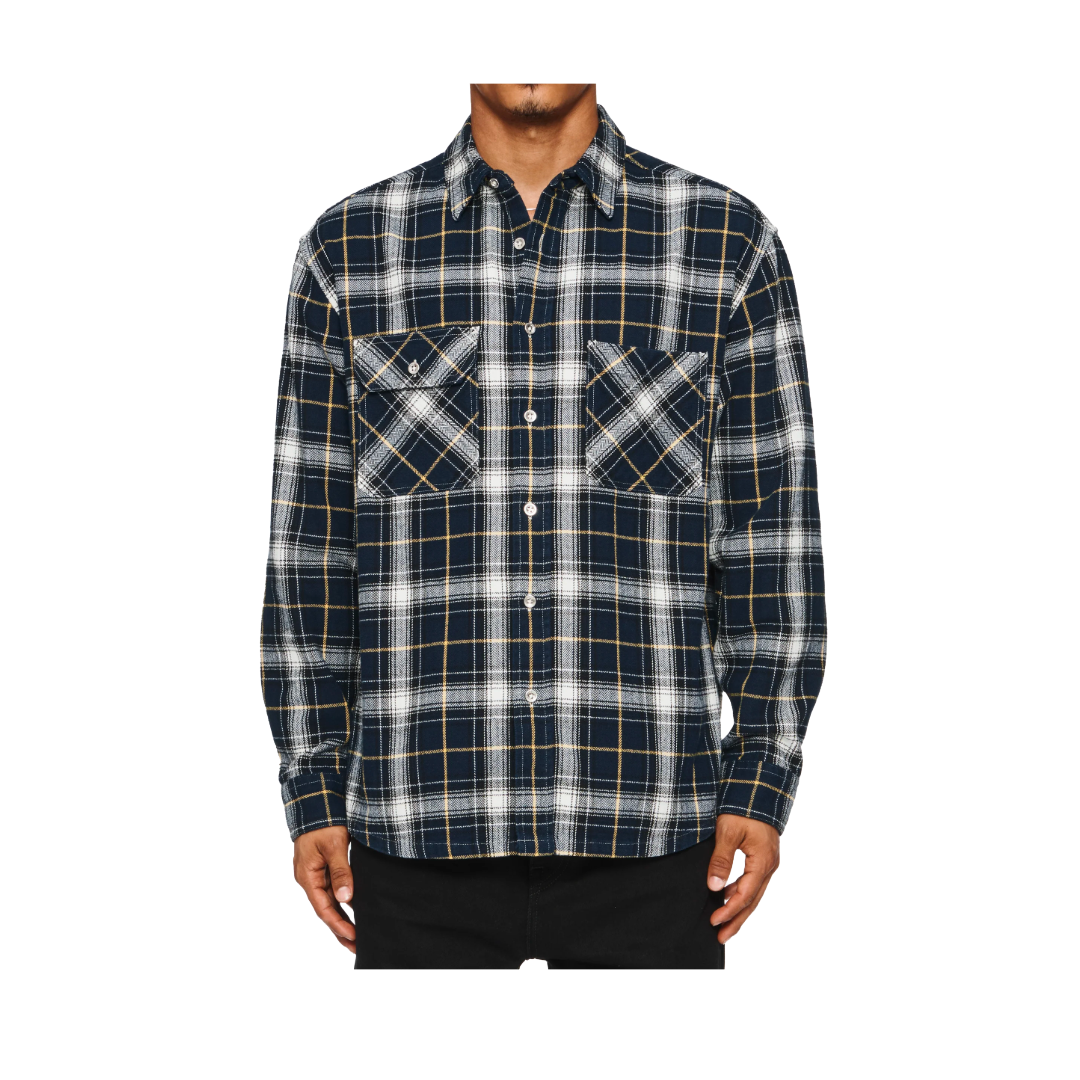 PURPLE BRAND PLAID SHIRT BLUE