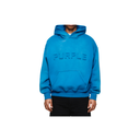 PURPLE BRAND CUTOUT WORDMARK OVERSIZED HOODIE BLUE