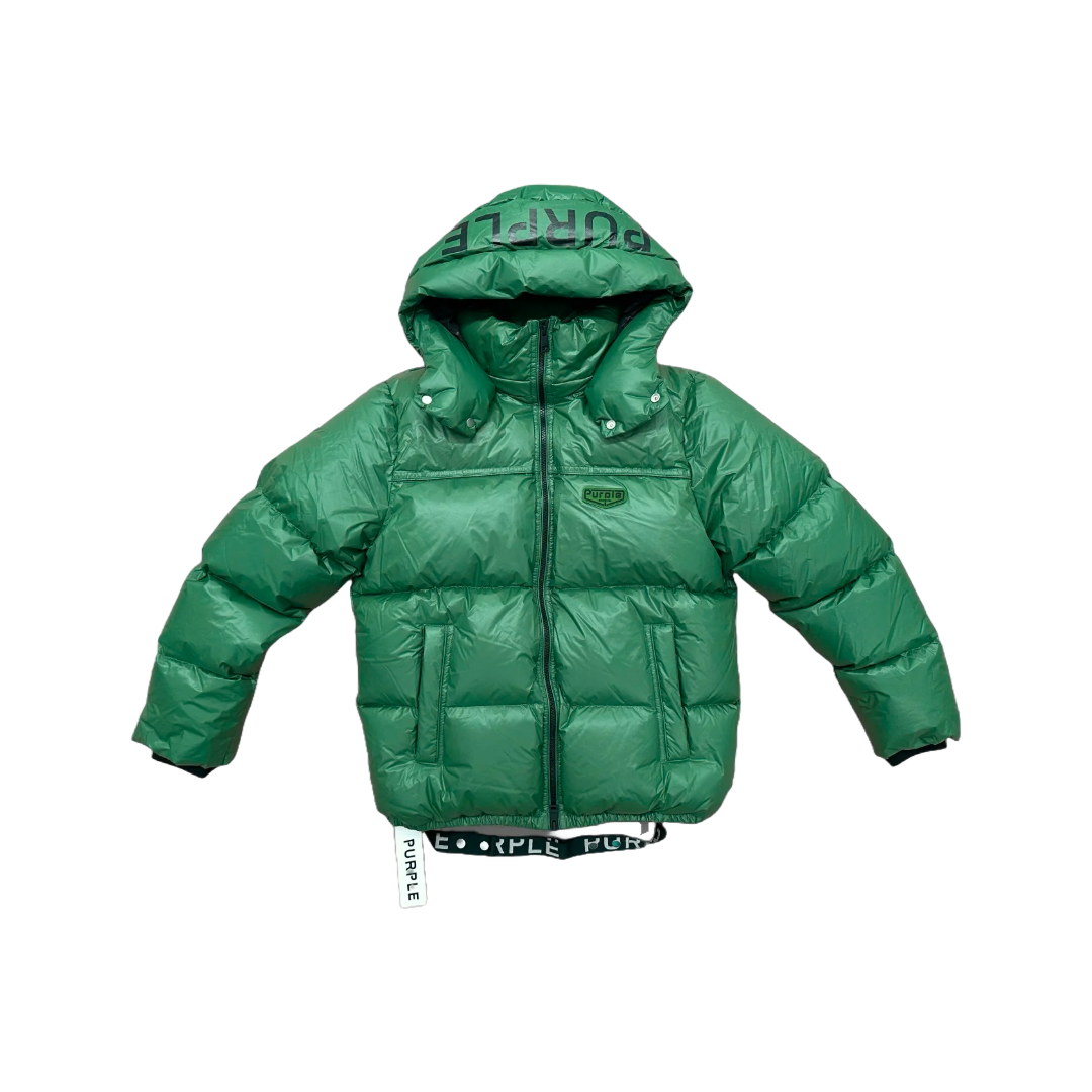 PURPLE BRAND NYLON PUFFER JACKET GREEN