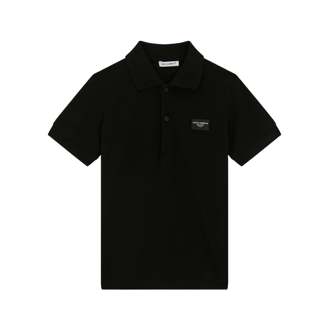 DOLCE & GABBANA KIDS PIQUÉ POLO-SHIRT WITH LOGO TAG