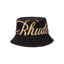 RHUDE SCRIPT BUCKET HAT BLACK/CREME