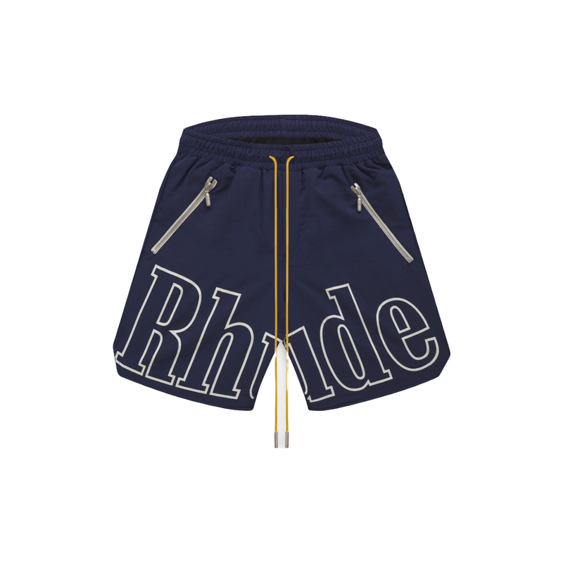 RHUDE LOGO TRACK-SHORT NAVY