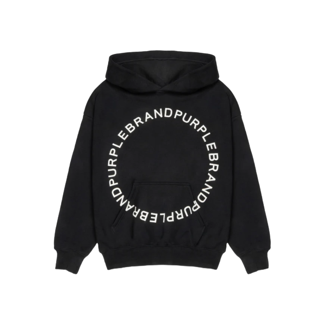 PURPLE BRAND CIRCLE WORDMARK HOODY BLACK