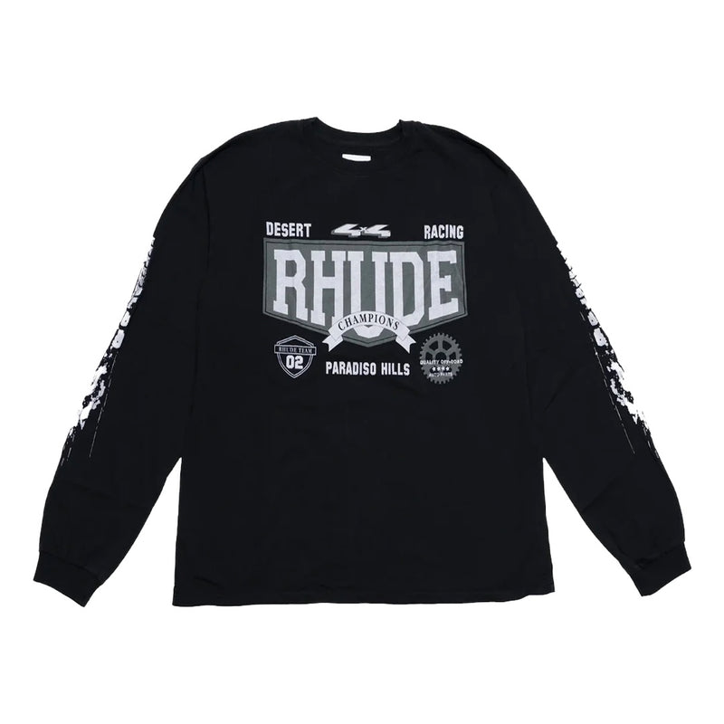 RHUDE 4X4 LS TEE VTG BLACK