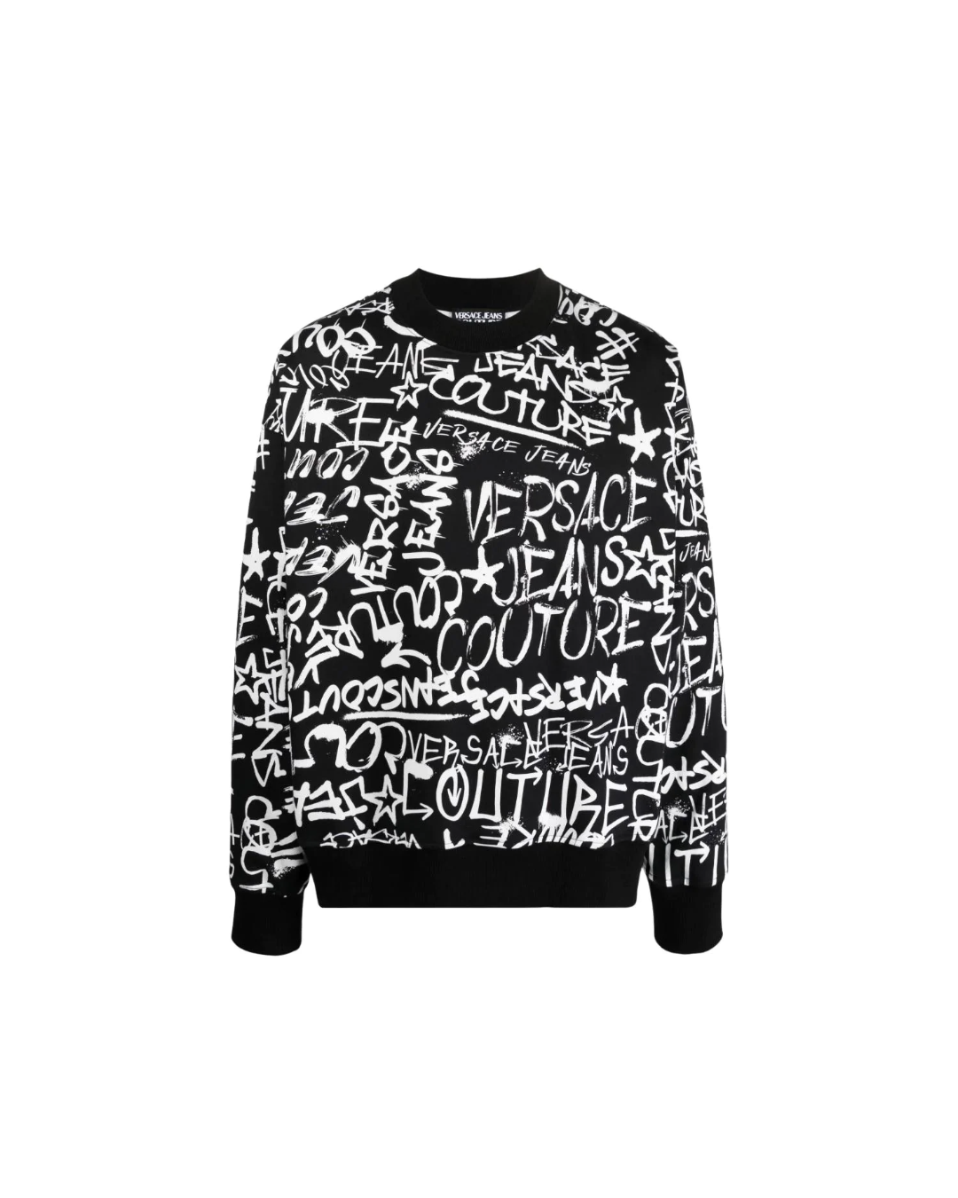 VERSACE JEANS COUTURE GRAFFITI SWEATSHIRT BLACK/WHITE