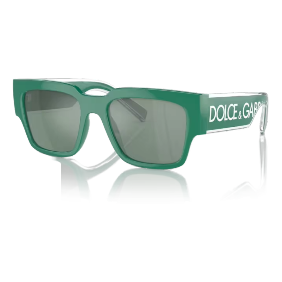 DOLCE & GABBANA SQUARE MIRROR SUNGLASSES 0DG6184 GREEN/SILVER