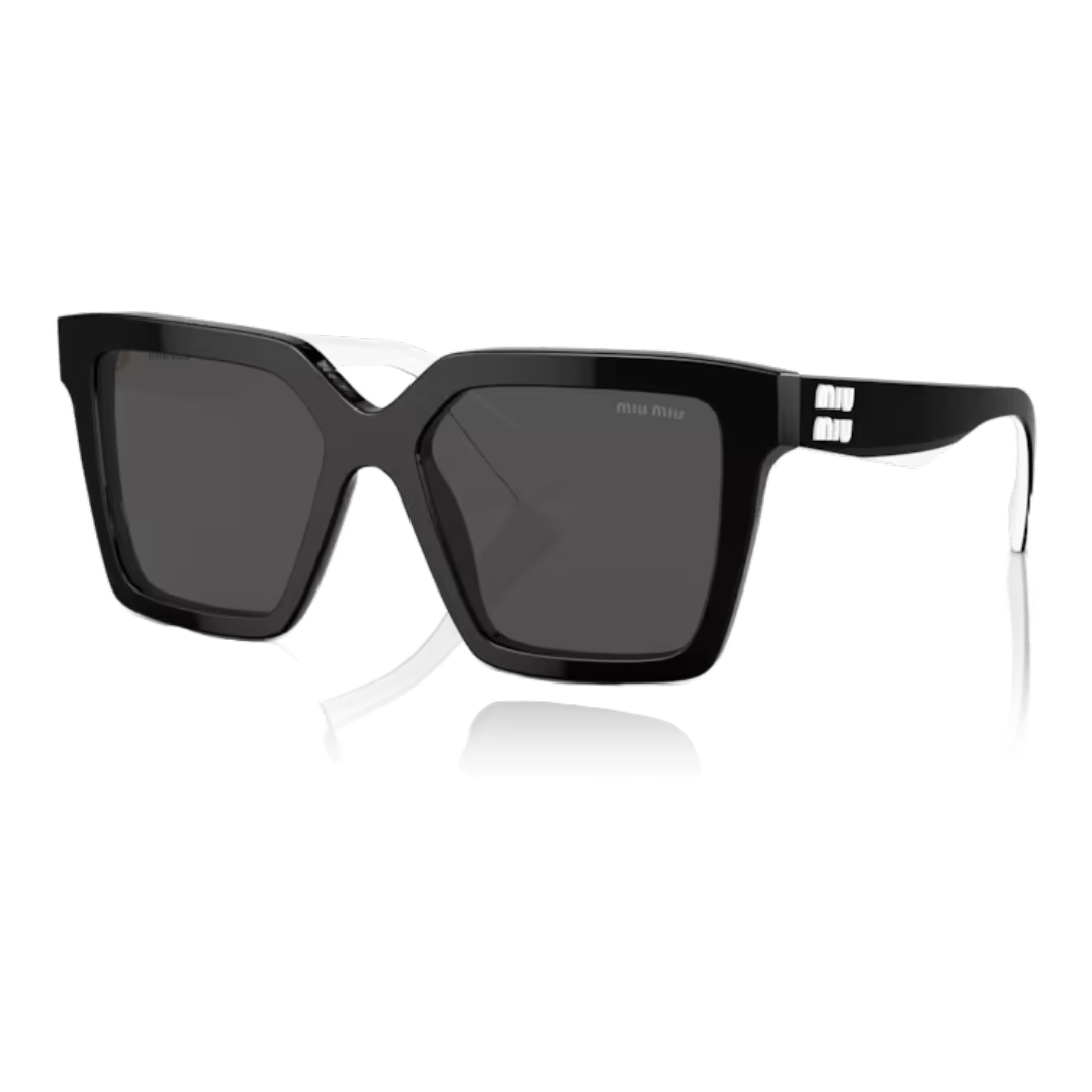 MIU MIU LOGO SQUARE SUNGLASSES WHITE/BLACK