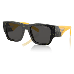 PRADA MEN'S SQUARE SUNGLASSES 0PR 10ZS BLACK/YELLOW