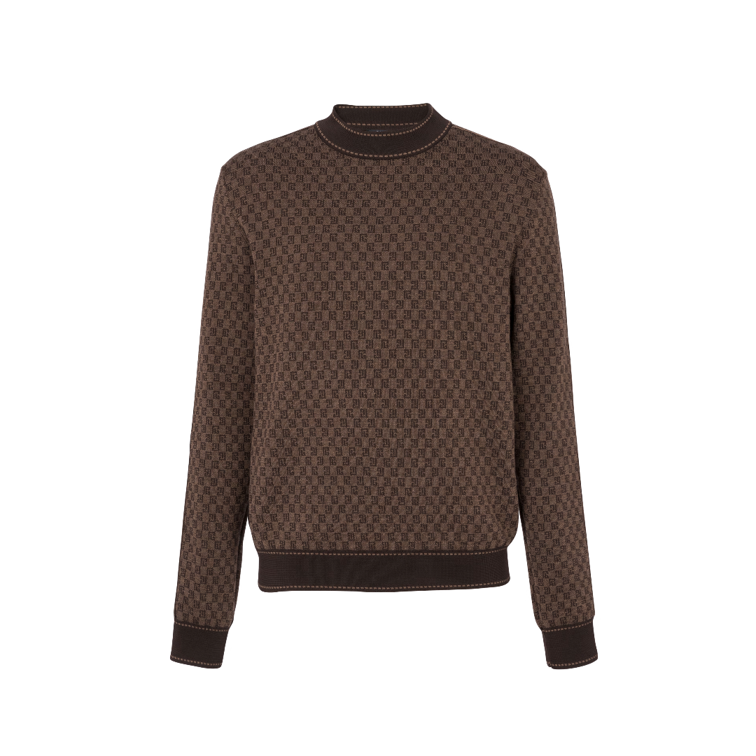 BALMAIN KNIT JUMPER WITH MINI MONOGRAM