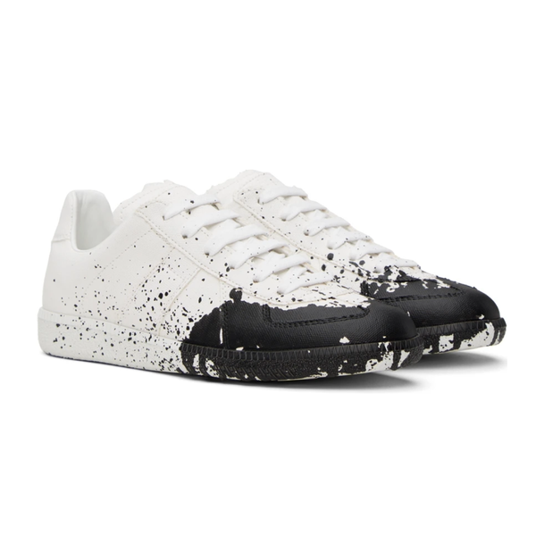 MAISON MARGIELA REPLICA SNEAKERS WHITE/BLACK PAINT SPLATTER